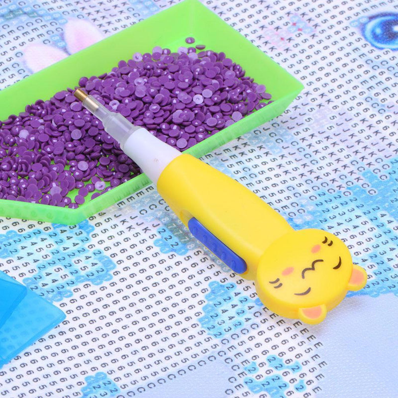 5D Diamond Painting Cross Stitch 1 Head Point Drill Pen with Light(Tiger)