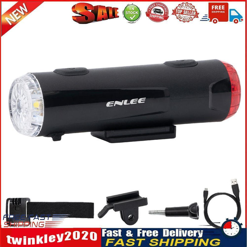 ENLEE Bicycle Helmet Light USB MTB Waterproof Front Rear Light Flashlight Newly