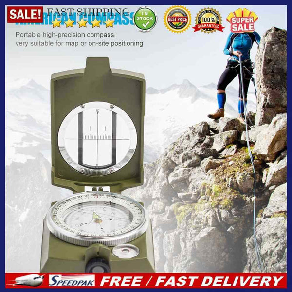 Foldable Luminous Compass Hiking Boating Survival Navigation Compass Gadgets