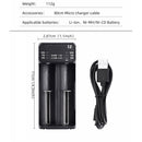 Essager 2 Slot Rechargeable Battery Charger for 18650 Lithium Ni-MH (i2) Newly