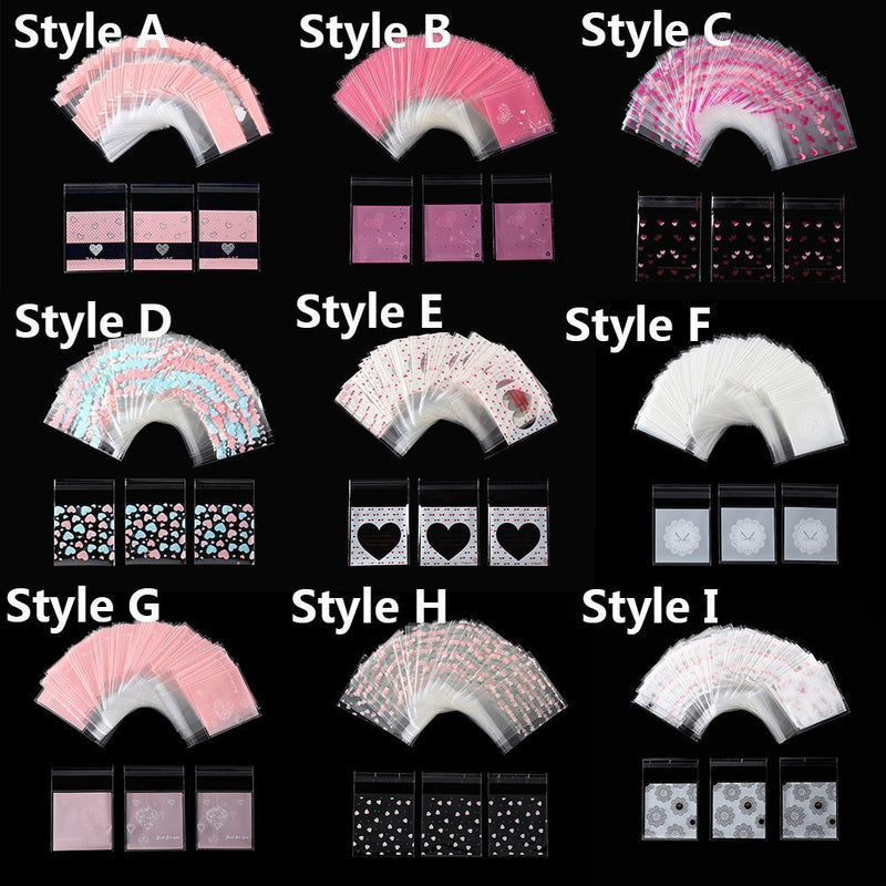 Wedding Favors Plastic Cookie Pocket Candy Bag Cute Bow Design Self-Adhesive