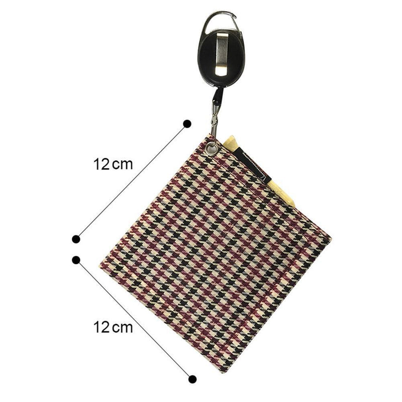 Golf Ball Cleaning Towel Golf Club Head Wiping Cloth Cleaner Tool (Red)