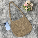 Fashion Knitted Shoulder Bags for Women Large Capacity Shopping Crossbody Bags