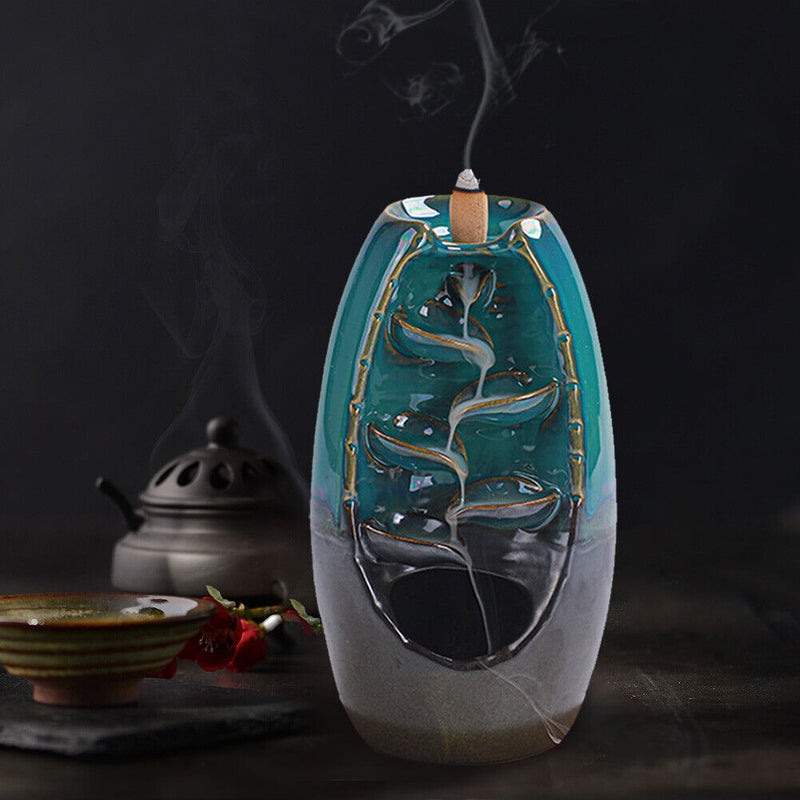 Waterfall Incense Burner Backflow Ceramic Incense Holder Home Office Decor Gifts