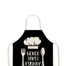 Kitchen Linen Apron Cutlery Print Home Restaurant Cooking Baking Bib Tools