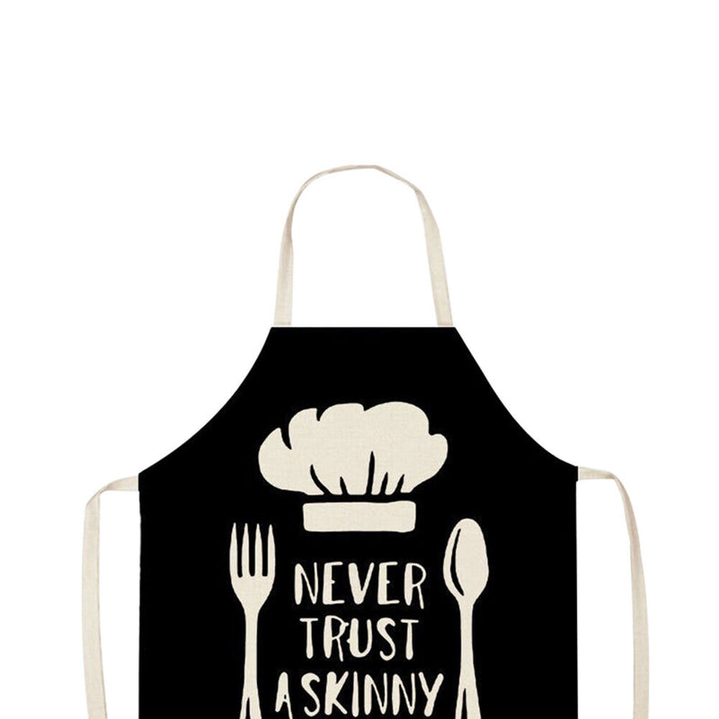 Kitchen Linen Apron Cutlery Print Home Restaurant Cooking Baking Bib Tools