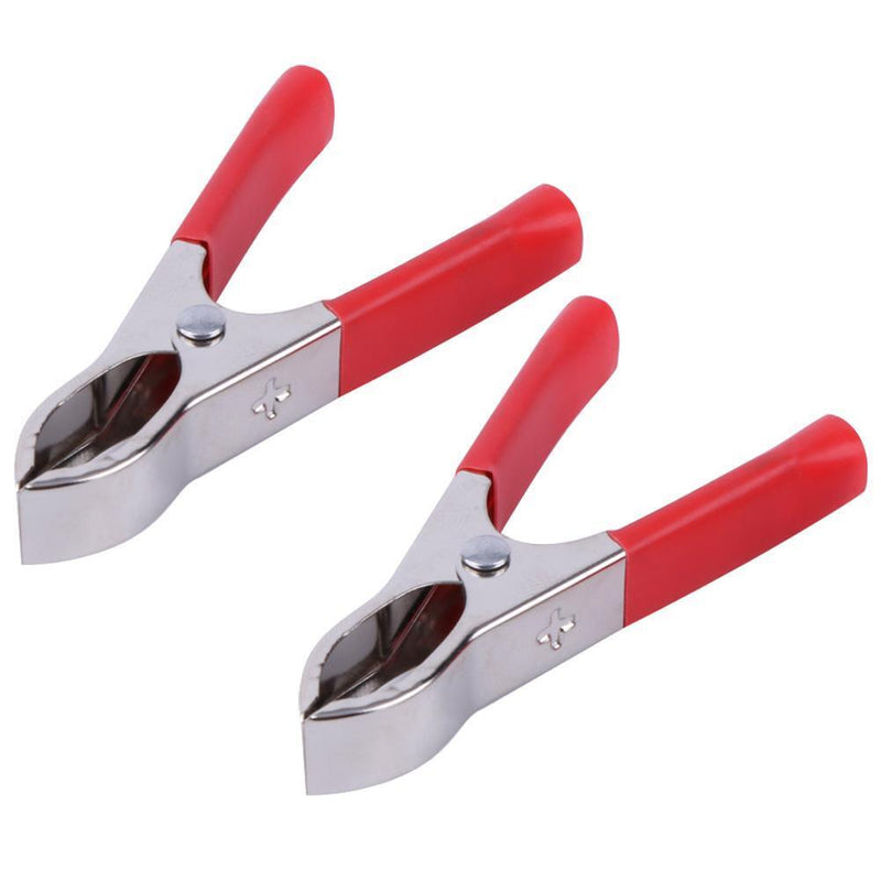 2Red+ 2Black 30A 75mm Nickel Coated Car Battery Test Clips Alligator Clamps