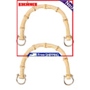 Bamboo Handbag Handles Replacement - 15.5cm 2 Pack DIY Bags Purse Accessories