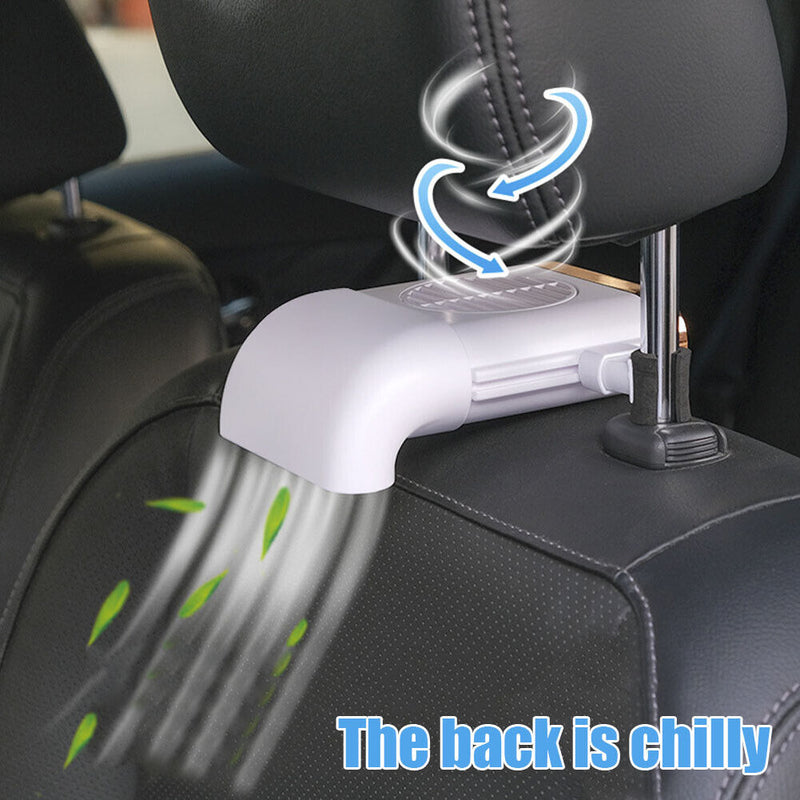 5V USB Car Seat Back Cooling Fan 3-Speed Silent Front Seat Headrest Pole Fan