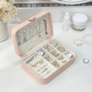 Velvet Jewelry Box Portable Necklace Earrings Organizer with Lock (Pink)