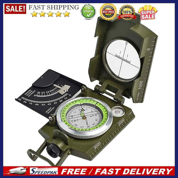 Waterproof Portable Inclinometer Compass Zinc Alloy Camping Hiking Compass
