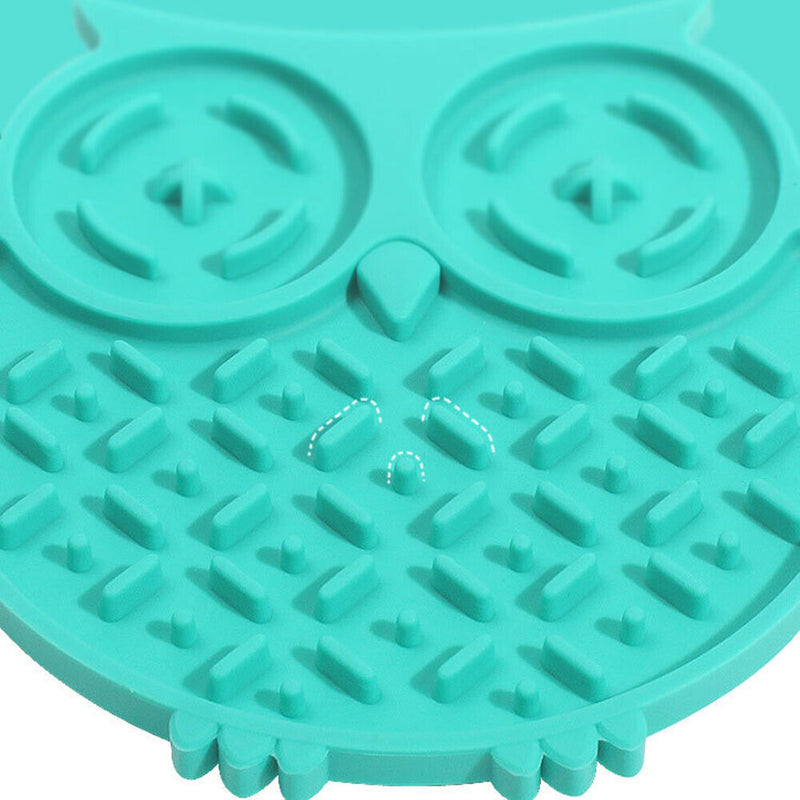 Dog Feeding Lick Mat Cat Feeder Licking Pad Slow Food Feeder Bowls (Blue) Newly