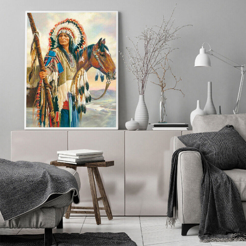 Diamond Painting Indians 5D Full Round Diamond Mosaic Home