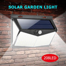 2pcs 208LED Solar Power PIR Motion Sensor Wall Light Outdoor Garden Lamp Newly