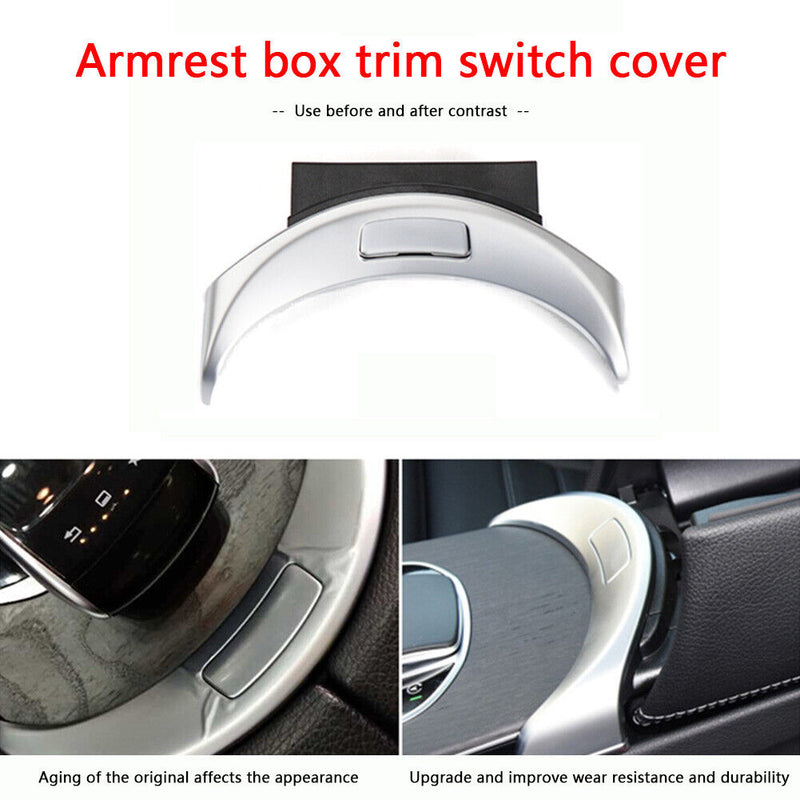 Chrome Console Armrest Switch Button Cover Trim for Mercedes Benz W205 2015-2020
