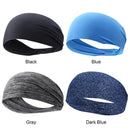 Women Men Elastic Headband Breathable Sweat Absorption Headdress (Blue)