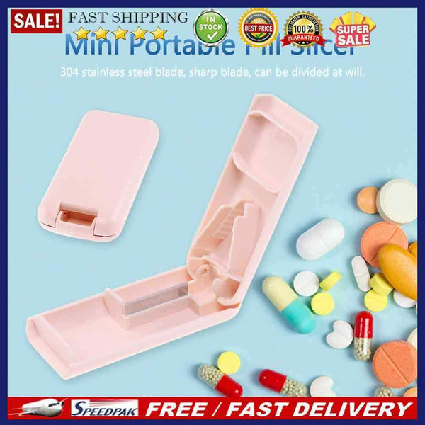 Medicine Slicer Mini Medicine Divider Organizer Useful Portable with Blade Guard