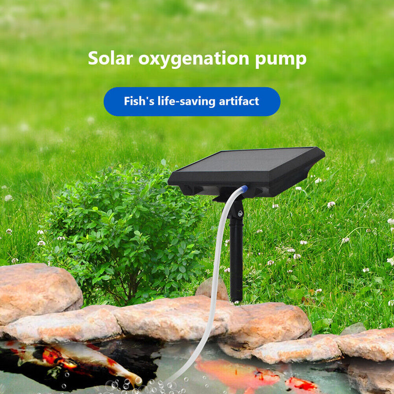 Solar Powered Oxygen Pump Aerator Outdoor Indoor Aquatic Fishing Oxygenator Set