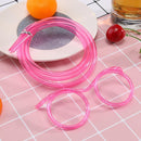 Flexible Soft Plastic Glasses Straw Kids Party Unique Drinking Tube (Pink)