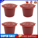 4pcs/set Reusable Coffee Capsule Filter Shell for Nespresso Machine (Red)
