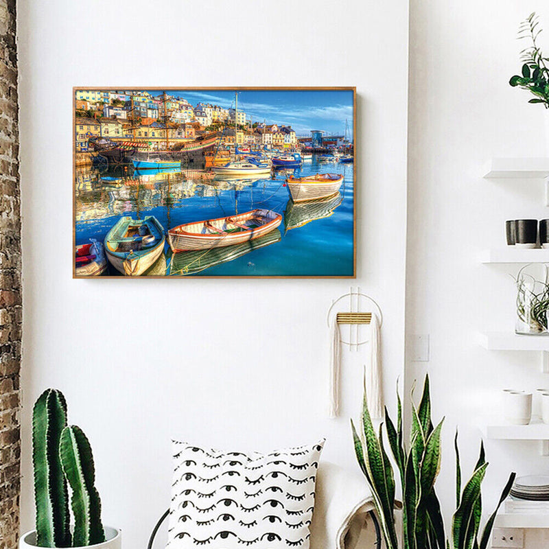 Painting By Numbers DIY Ship Hand Painted Canvas Oil Art Picture Gift Craft Kit