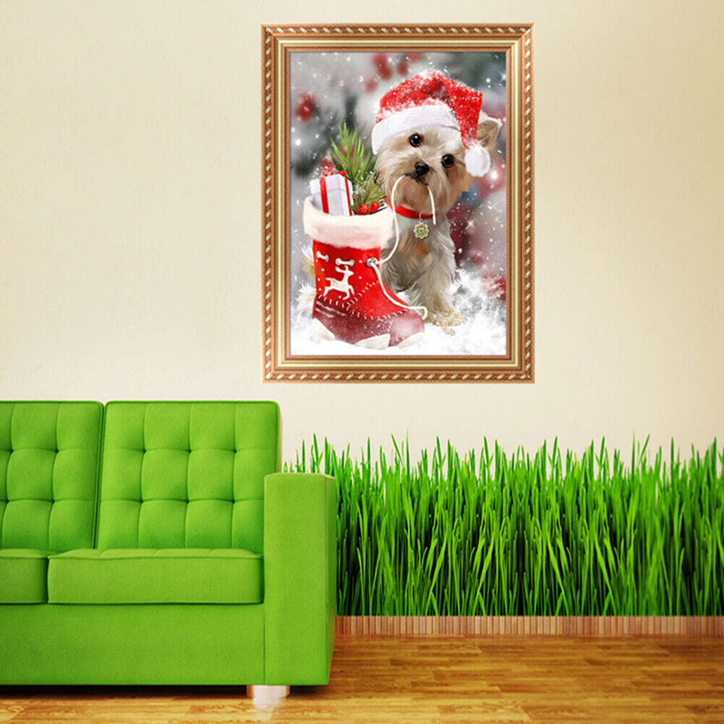 Dog Christmas Xmas 5D Diamond Embroidery Painting Rhinestone Cross Stitch