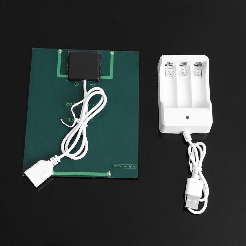 2W 6V USB Output Solar Battery Charger + AA Rechargeable Battery Charger Newly