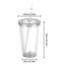 Reusable Straw Cup Drinking Cup Water Bottle With Lid Drink Tea Milk Mug