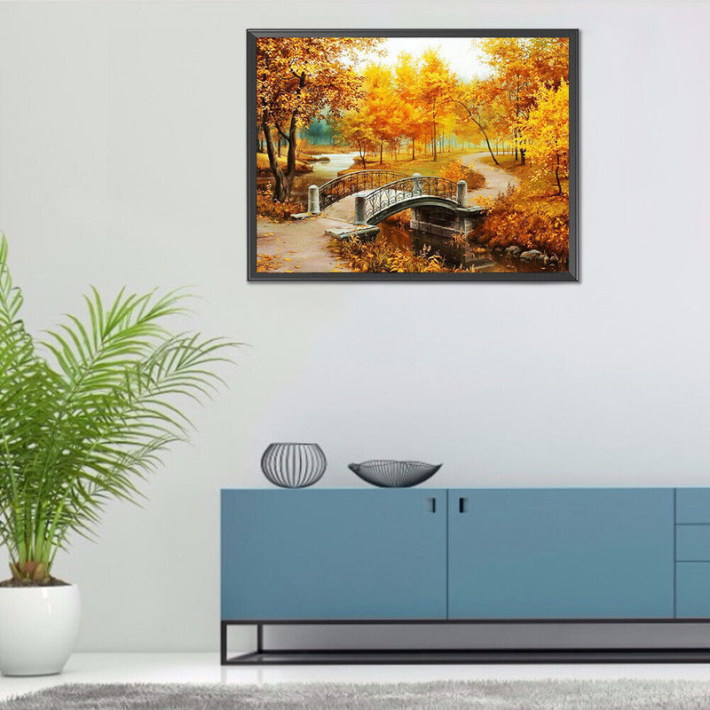 5D DIY Full Drill Round Shape Farm Scene Rhinestone Diamond Drawing Home Deco