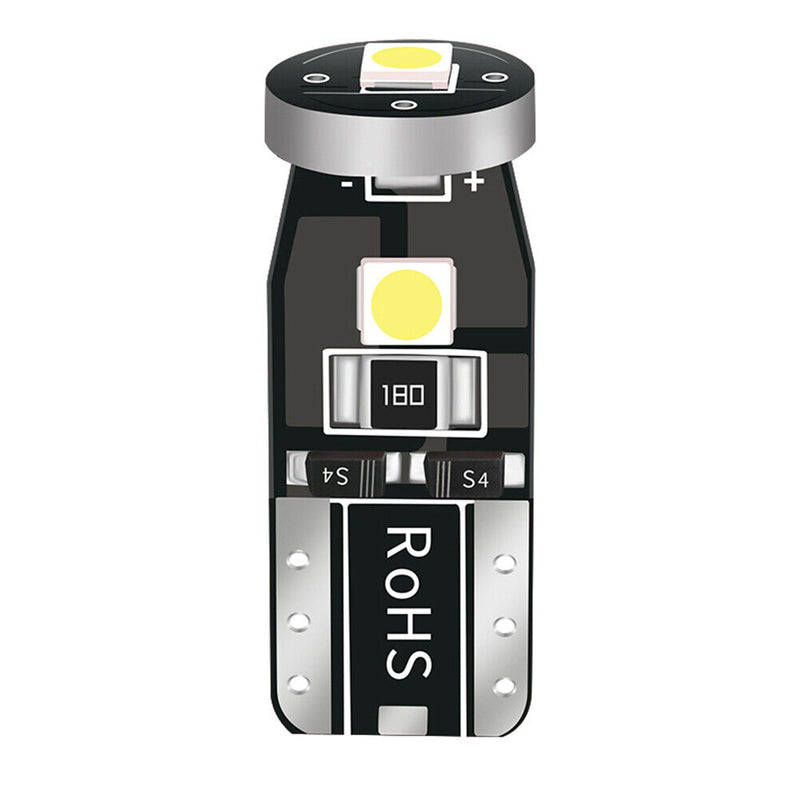 10pcs T10 3030 3SMD LED Wedge Car Clearance Light Bulbs (White LED+Black)