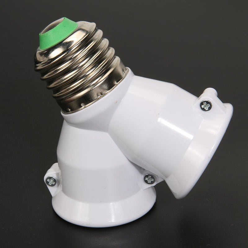 2 in 1 E27 Lamp Socket Splitter Adapter Light Double Y Bulb Base Stand Holder