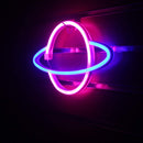 Elliptical Planet Shaped Sign Neon Lamp LED Dual Use Night Light Decor (C) Newly