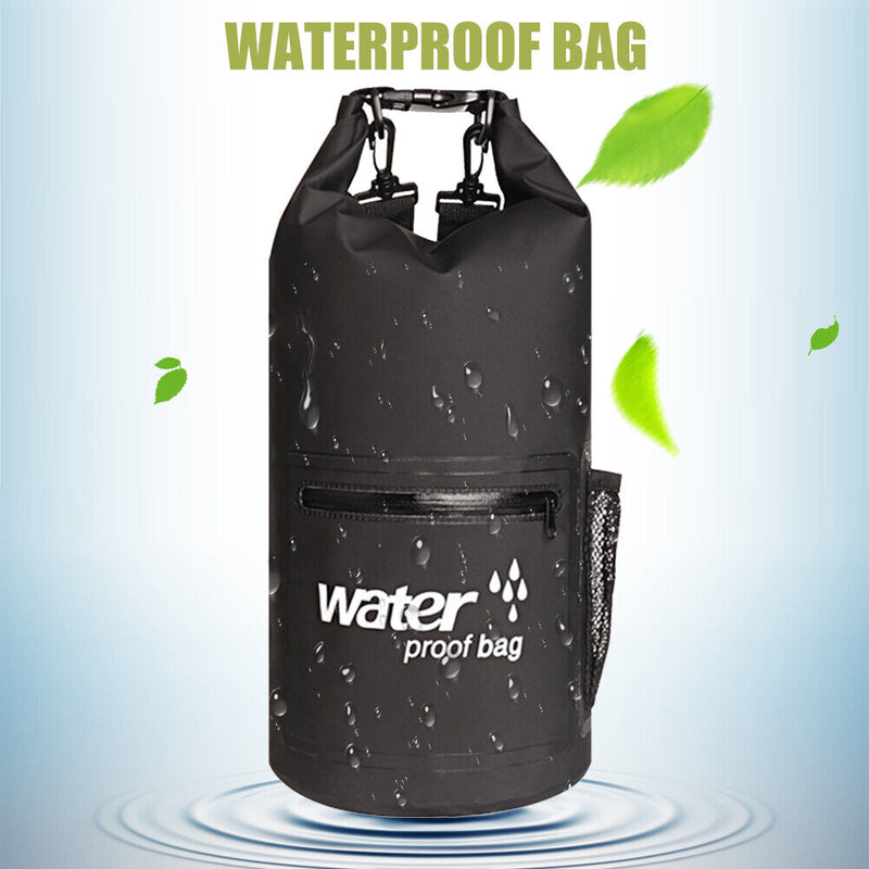 Waterproof Bucket Dry Bag Swimming Kayak Trekking Drift Sack (Black 10L) Newly