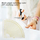 16x16cm Plastic Patchwork Fan Ruler Quilting Sewing Tailor Circle Cutter Tool