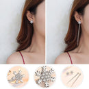 Long Tassel Fashion Pendant Rhinestone Earrings Jewelry Snowflake Ear Stud