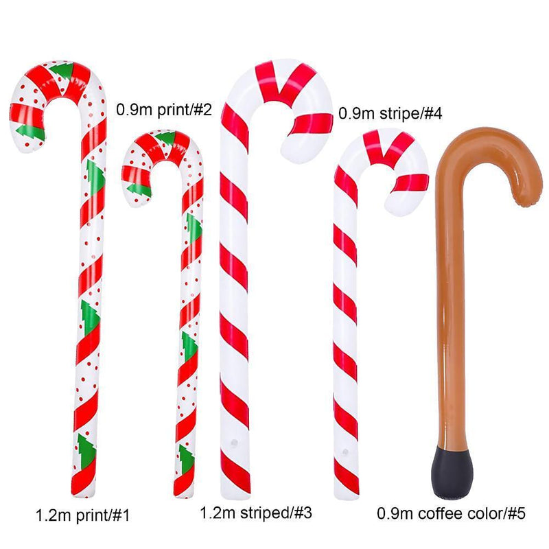 Inflatable Candy Canes PVC Candy Canes Balloon Costume Prop (90cm Printed)
