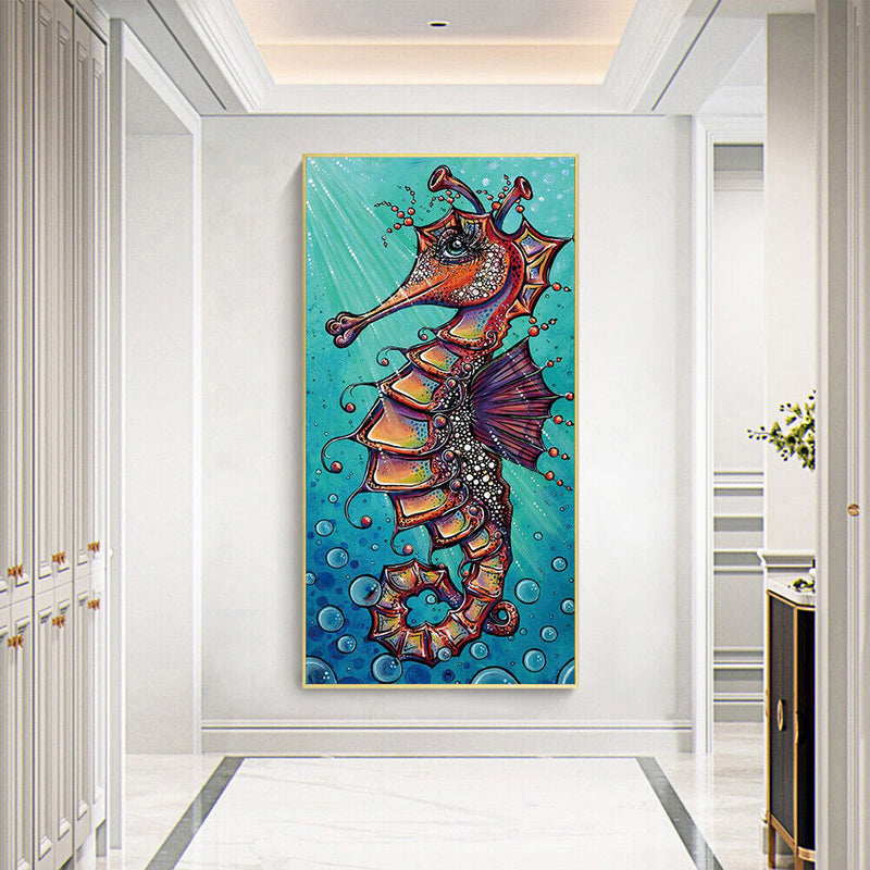 Hippocampus Oil Paint By Numbers Kits Canvas Picture DIY Wall Art Craft Color