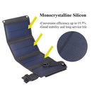Waterproof 20W 5V Foldable USB Solar Panel Cells Charger for Hiking (Black)