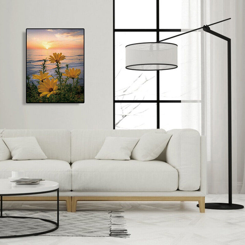 5D DIY Full Drill Diamond Painting Sunset Flowers Embroidery Craft Needlework