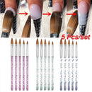 Manicure Nail Painting Pen Carving Brushes Nail Art Brush Crystal Handle