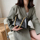 Women Alligator Pattern PU Solid Color Thick Chain Shoulder Underarm Hobos Bag