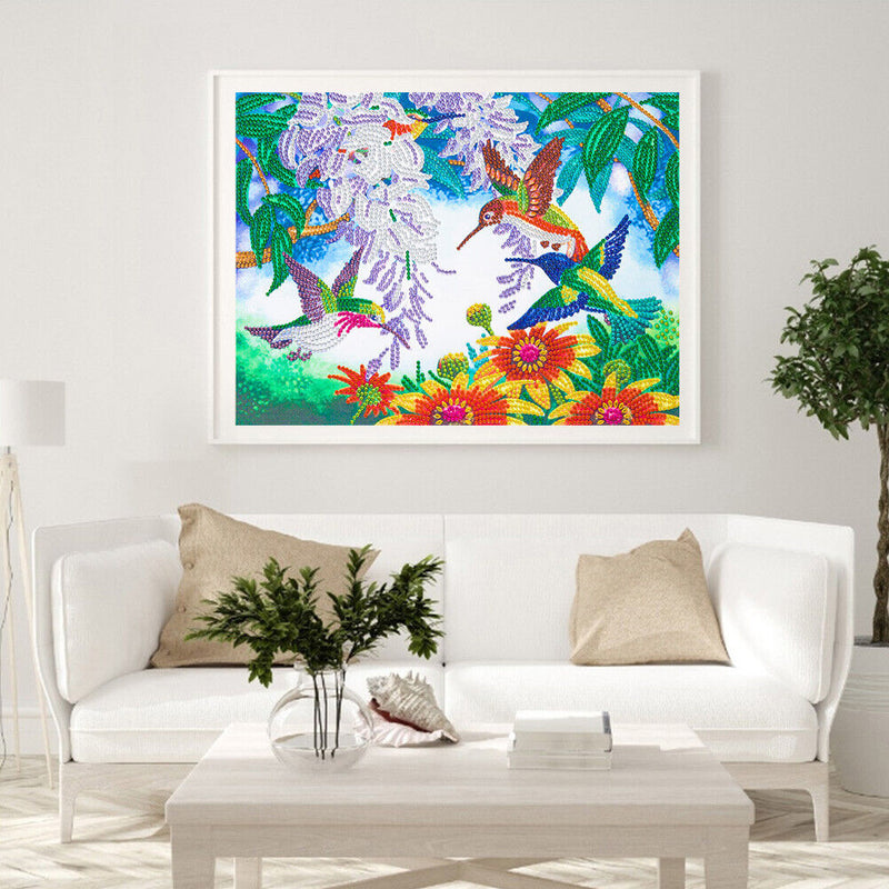 5D Partial Special Shape Drill Drawing Picture Bird Flower Diamond Painting Kit