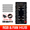 1 To 8 Multi Way RGB PWM HUB 12V/4 Pin for Fan Motherboard (SATA+Shell) Newly