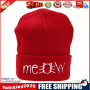 MEOW Cap Winter Casual Hip Hop Knitted Wool Skullies Beanie Hat (Red)