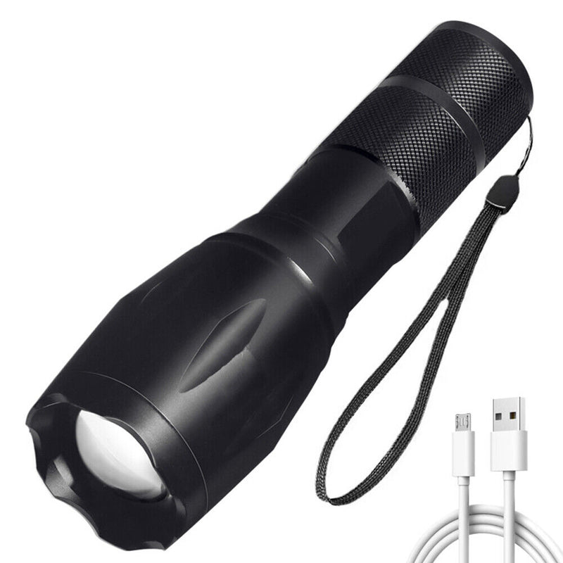 Powerful LED Flashlight 3 Mode Portable Flashlight USB Recharge