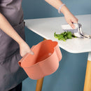 Hanging Storage Basket Organizer Trash Can Shelf Home Kitchen Tool (Pink) Newly