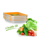 Food Preservation Tray Plastic Food Fresh Storage Plates Container (Orange)