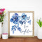 Ink Blue Rose Oil Paint By Numbers Kit DIY Acrylic Painting on Canvas Frame