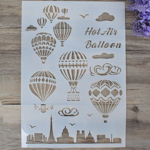 DIY Craft Hot Air Balloon Scrapbooking Embossing Template Layering Stencils