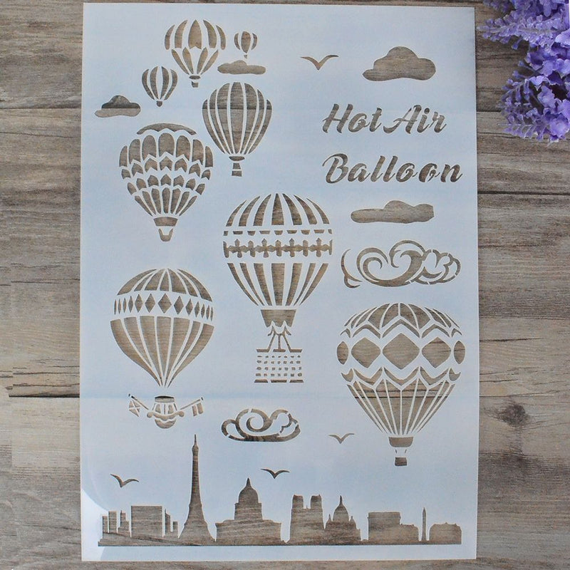 DIY Craft Hot Air Balloon Scrapbooking Embossing Template Layering Stencils